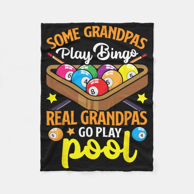Real Grandpas Funny Pool Player Billiards Billiard Fleece Blanket (Front)