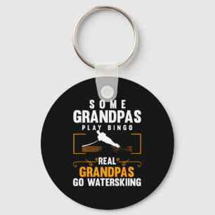 Real grandpas go water skiing men water skiing wav keychain