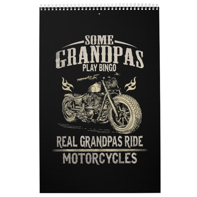 Real Grandpas Ride Motorcycle Gift For Grandpas.pn Calendar (Cover)
