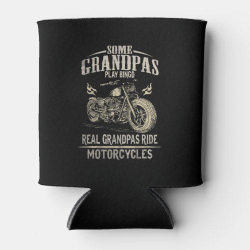 Real Grandpas Ride Motorcycle Gift For Grandpaspn Can Cooler
