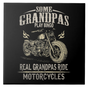 Real Grandpas Ride Motorcycle Gift For Grandpas.pn Ceramic Tile
