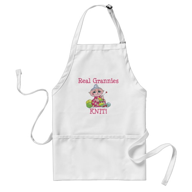 Real Grannies KNIT! Adult Apron (Front)