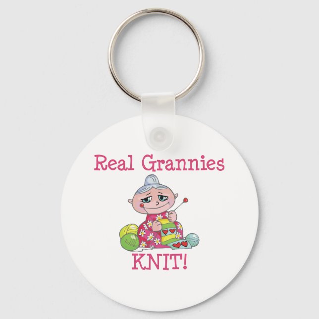 Real Grannies KNIT! Keychain (Front)
