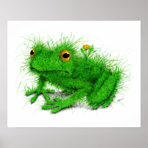 Real Grass Frog _ Drawing Poster