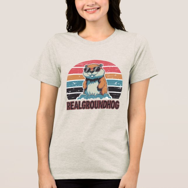 Real Groundhog Tri-Blend Shirt (Front)