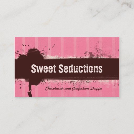 Customizable REAL Grunge Cocoa Strawberry Bakery Business Card