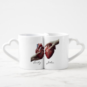 Real Hearts Cute Couple Personalized Valentine day Coffee Mug Set