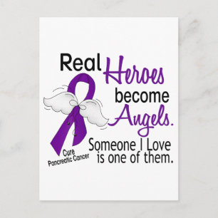 Real Heroes Become Angels Pancreatic Cancer Postcard