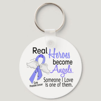 Real Heroes Become Angels Prostate Cancer Keychain