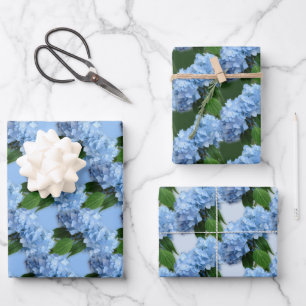 Real Hydrangea Flowers Wrapping Paper Sheets