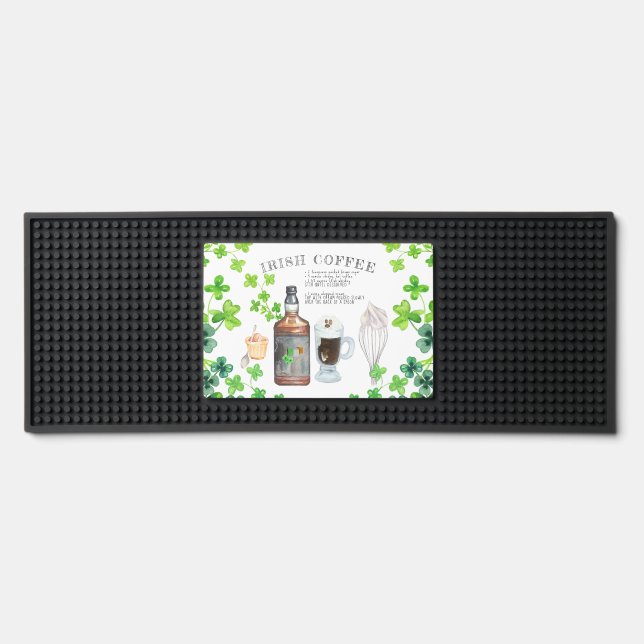 Real Irish Whiskey Coffee Recipe Bar Mat (Front)