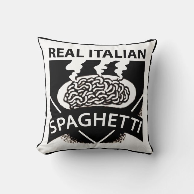 Real Italian Spaghetti Throw Pillow (Front)
