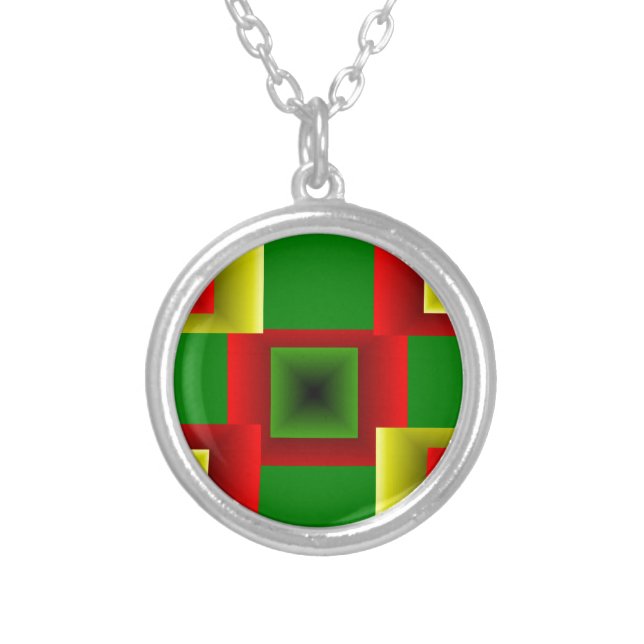 REAL  JAMAICA SILVER PLATED NECKLACE (Front)