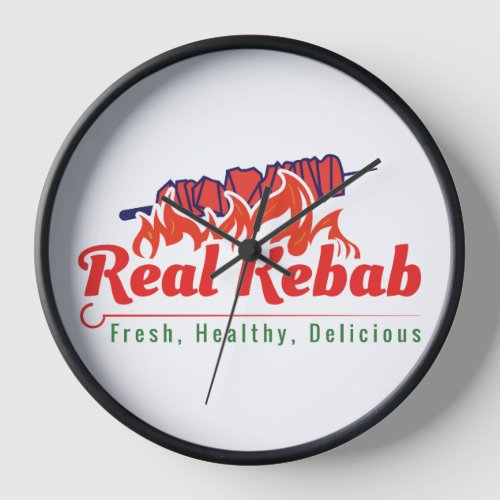 Real Kebab Logo Wall Clock