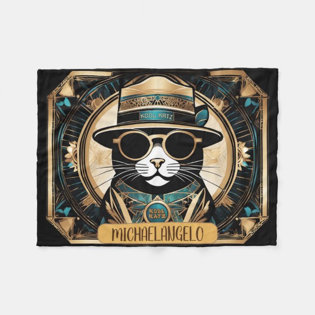 Real Kool Katz  Fleece Blanket (Front (Horizontal))