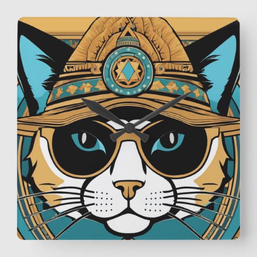 Real Kool Katz Square Wall Clock