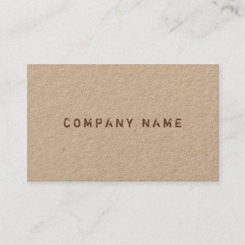 Real Kraft Paper Elegant Distressed Text Template Business Card