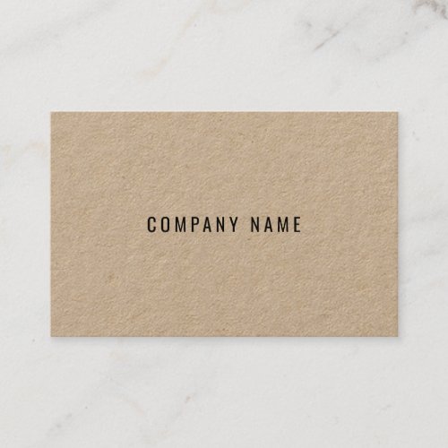 Real Kraft Paper Elegant Modern Company Template Business Card