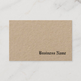 Real Kraft Paper Elegant Template Nostalgic Text Business Card