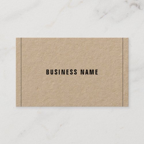 Real Kraft Paper Modern Sophisticated Company Business Card