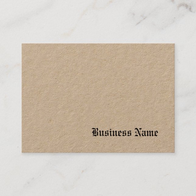 Real Kraft Paper Professional Template Nostalgic Business Card (Front)