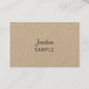 Real Kraft Paper Script Modern Unique Artistic Business Card