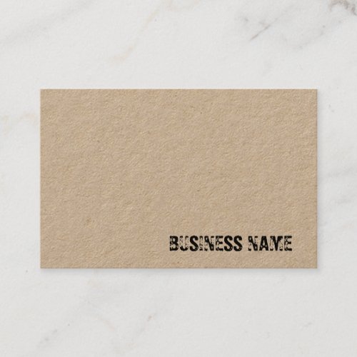 Real Kraft Paper Stylish Distressed Text Template Business Card