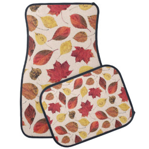 Real leaves photo, unique seamless pattern. car floor mat