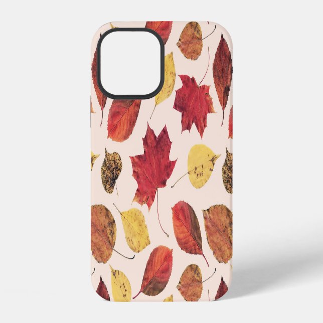 Real leaves photo, unique seamless pattern. iphone case (Back)