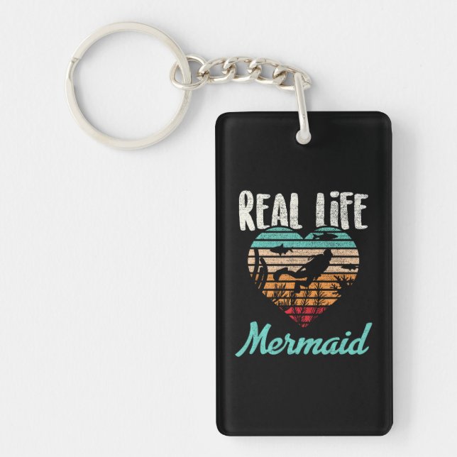 Real Life Mermaid Scuba Diver Diving Snorkel Keychain (Front)