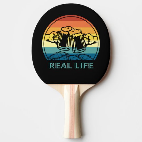 Real life retro vintage style ping pong paddle