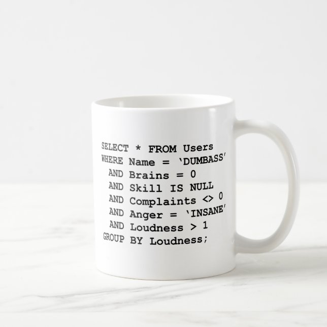 Real Life SQL Coffee Mug (Right)