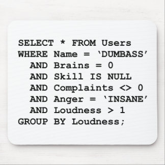 Real Life SQL Mouse Pad