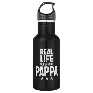 Real Life Superhero Pappa Father Gift Stainless Steel Water Bottle