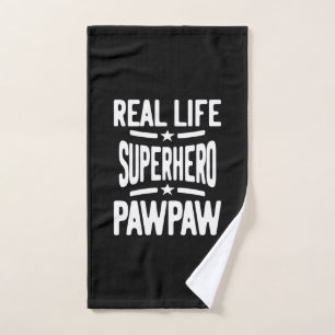 Real Life Superhero Pawpaw   Father Grandpa Hand Towel