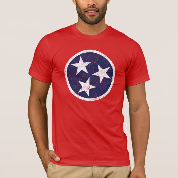 Real Life Tennessee State Flag Grunge Nashville T-Shirt | Zazzle