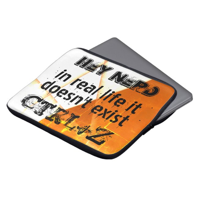Real life there is no undo, nerd version - orange  laptop sleeve (Front Top)