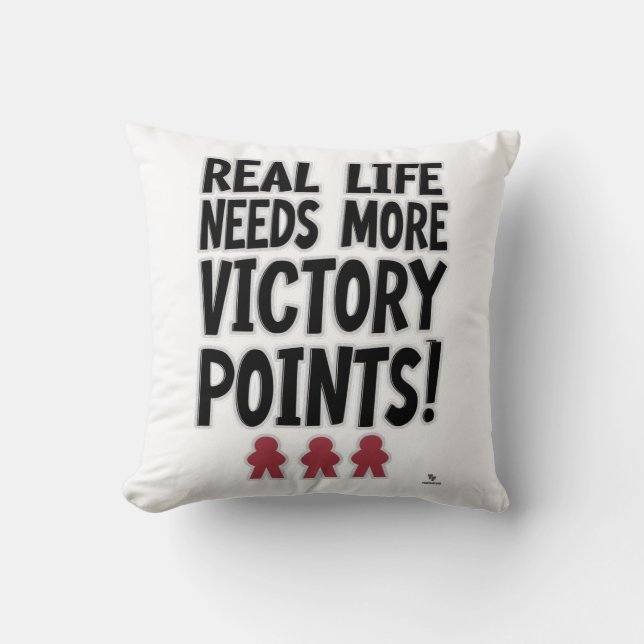 Real Life Victory Points Board Gamer Lifestyle Throw Pillow (Front)