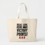 Real Life Victory Points Board Gamer Slogan Large Tote Bag
