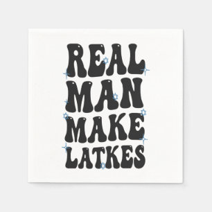 Real Man Make Latkes Funny Groovy Hanukkah Napkins