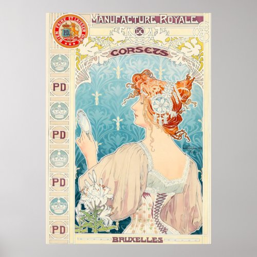 Real Manufacture of Corsets by Privat Livemont Poster