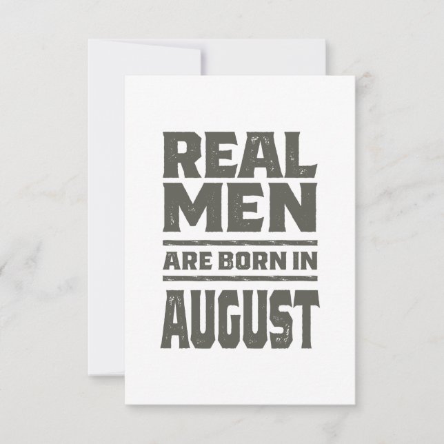 Real Men Are Born In August RSVP Card (Front)