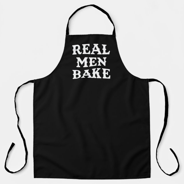 Real Men Bake funny male chef Apron (Front)
