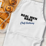 Real Men Bake Personalized Standard Apron at Zazzle