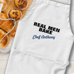 Real Men Bake Personalized Standard Apron<br><div class="desc">Fun personalized chef apron.</div>