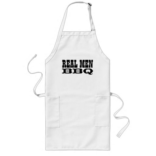 Real Men BBQ | Long barbecue aprons for men | Zazzle