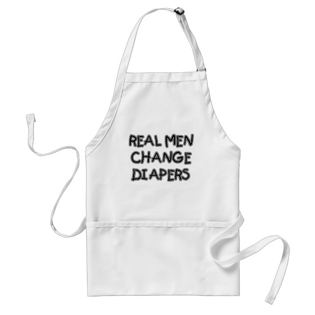 Real Men Change Diapers T-shirts and Gifts Adult Apron (Front)