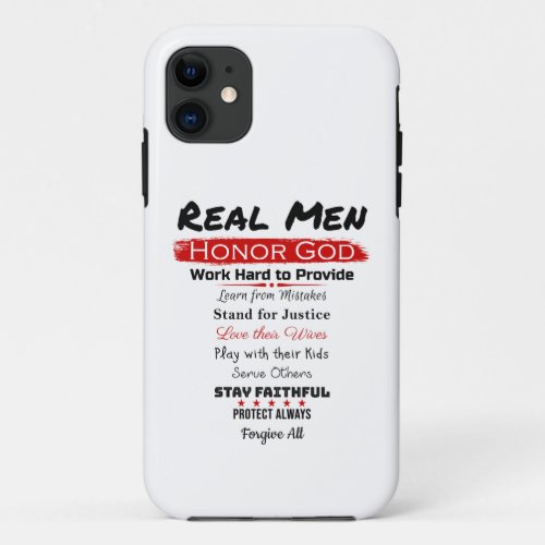 Real Men  Christian Dads Super List of Faith  iPhone 11 Case