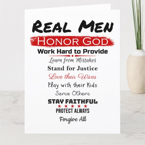 Real Men  Christian Dads Super List of Faith  Thank You Card
