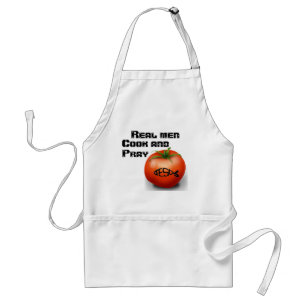 Real men cook and pray Customize it Adult Apron
